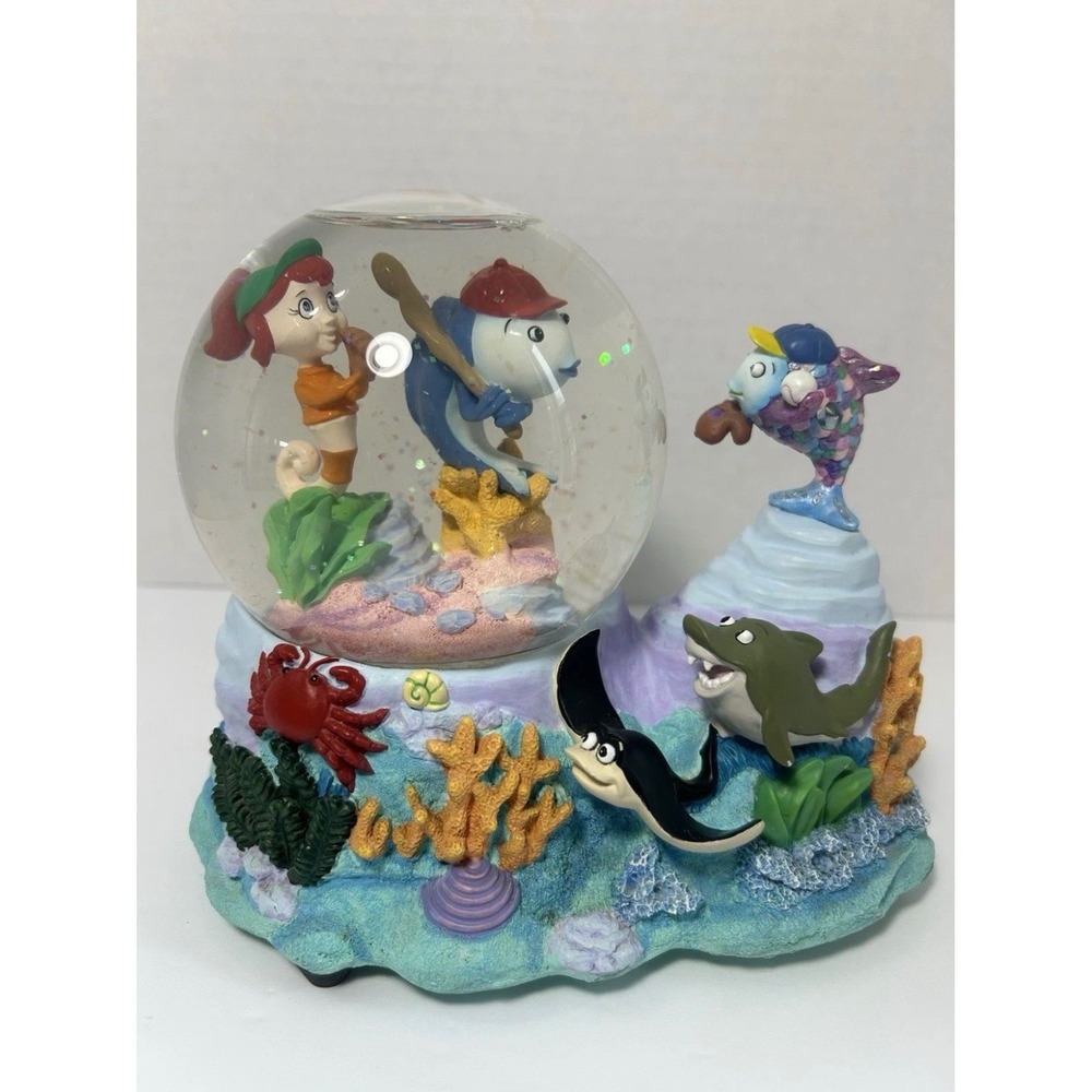 San Francisco Music Box Co Rainbow Fish Baseball Snow Globe Take Me Out Ballgame